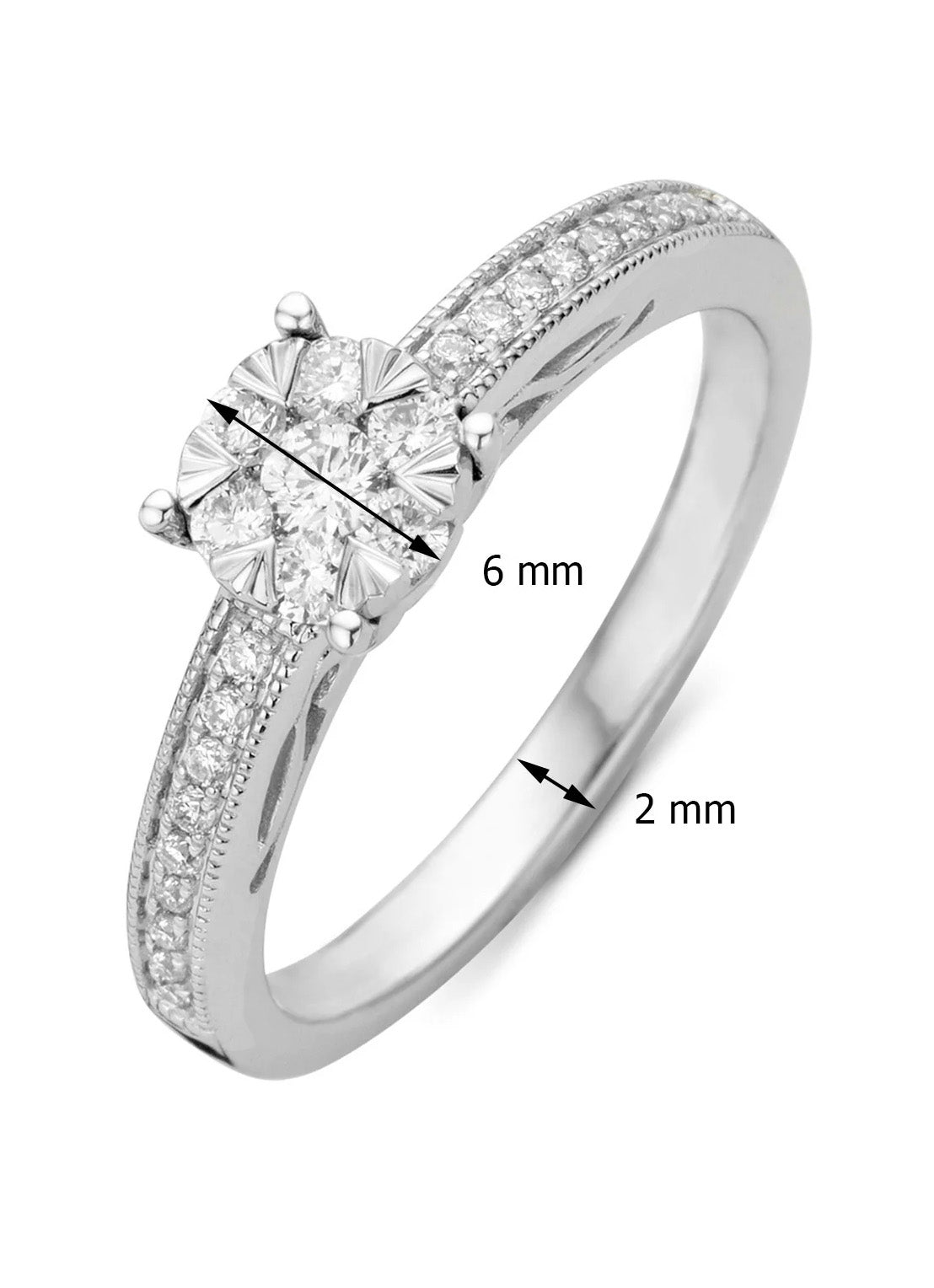 White gold ring, 0.32 ct diamond, Enchanted