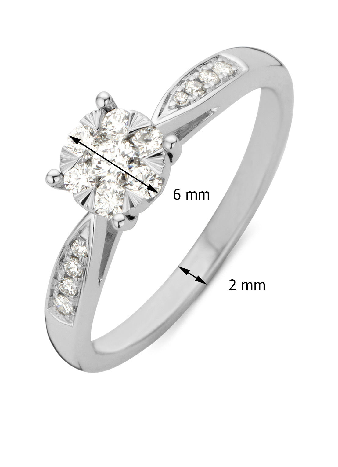 Witgouden ring, 0.29 ct diamant, Enchanted