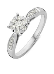 Witgouden ring, 0.35 ct diamant, Enchanted