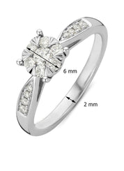 Witgouden ring, 0.35 ct diamant, Enchanted