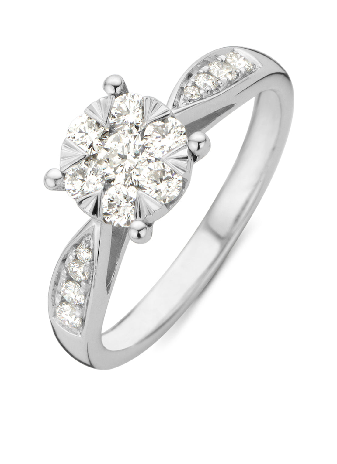 Witgouden ring, 0.57 ct diamant, Enchanted