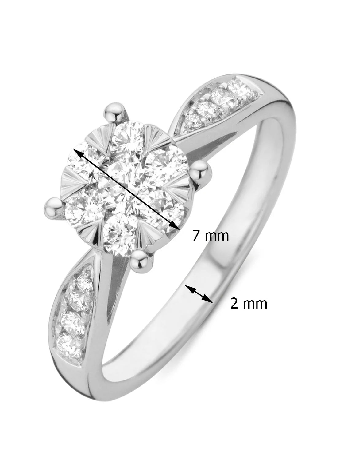 White gold ring, 0.57 ct diamond, Enchanted