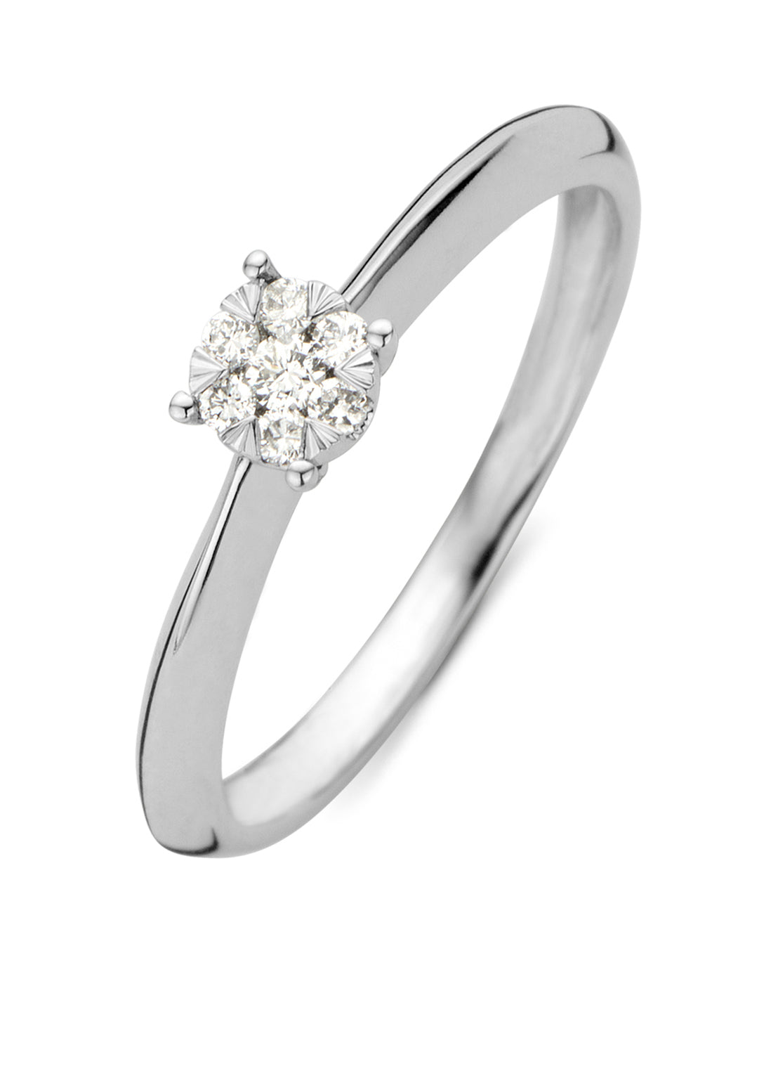 Witgouden ring, 0.10 ct diamant, Enchanted