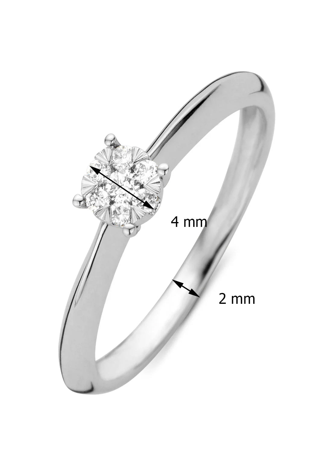 White gold ring, 0.10 ct diamond, Enchanted