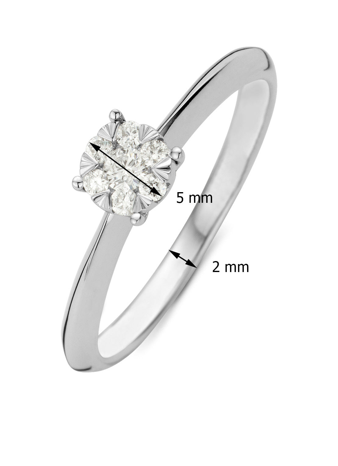 Witgouden ring, 0.17 ct diamant, Enchanted