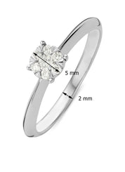 Witgouden ring, 0.17 ct diamant, Enchanted