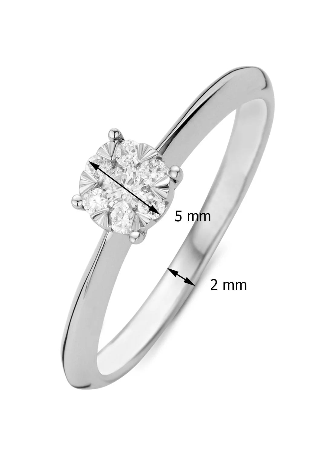 Witgouden ring, 0.17 ct diamant, Enchanted