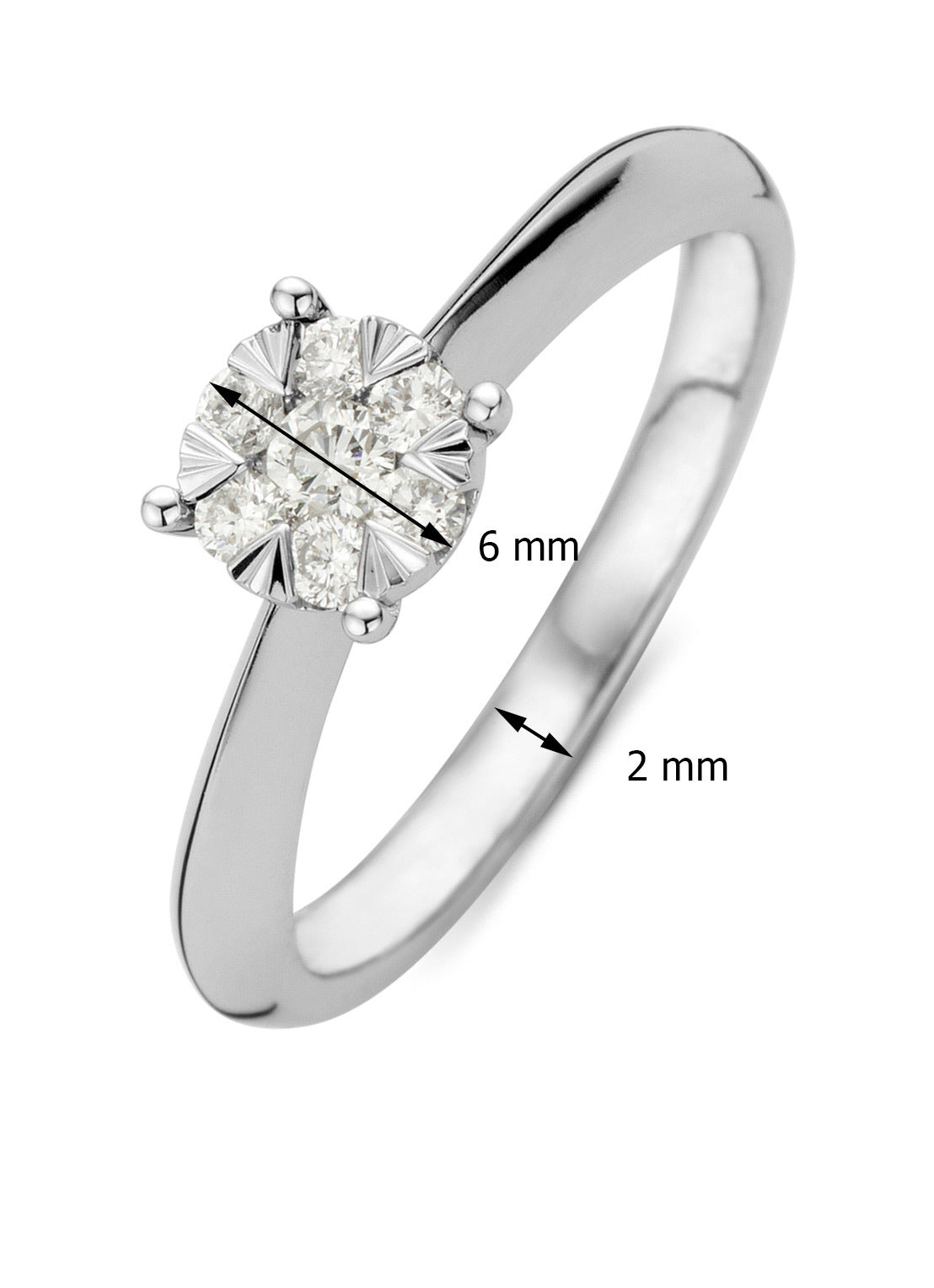 Witgouden ring, 0.25 ct diamant, Enchanted