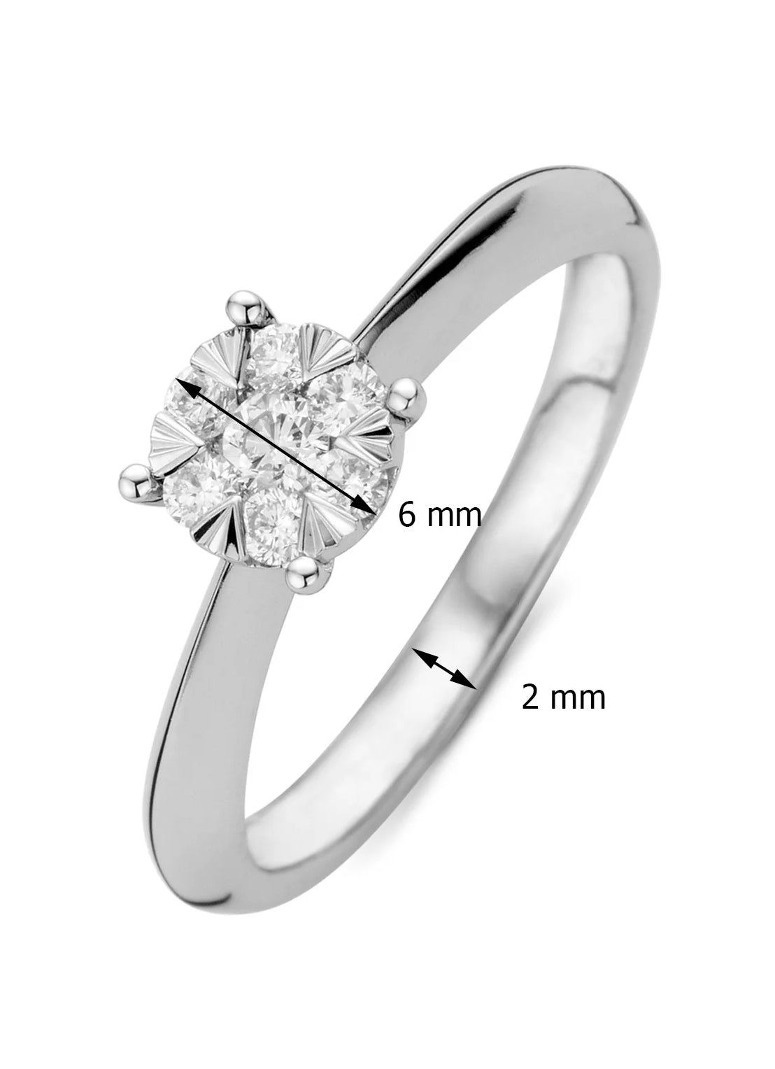 White gold ring, 0.25 ct diamond, Enchanted