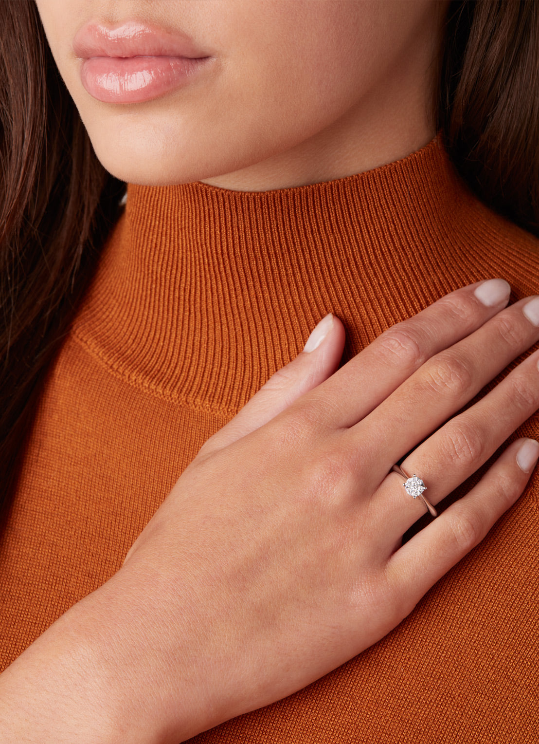 White gold ring, 0.25 ct diamond, Enchanted