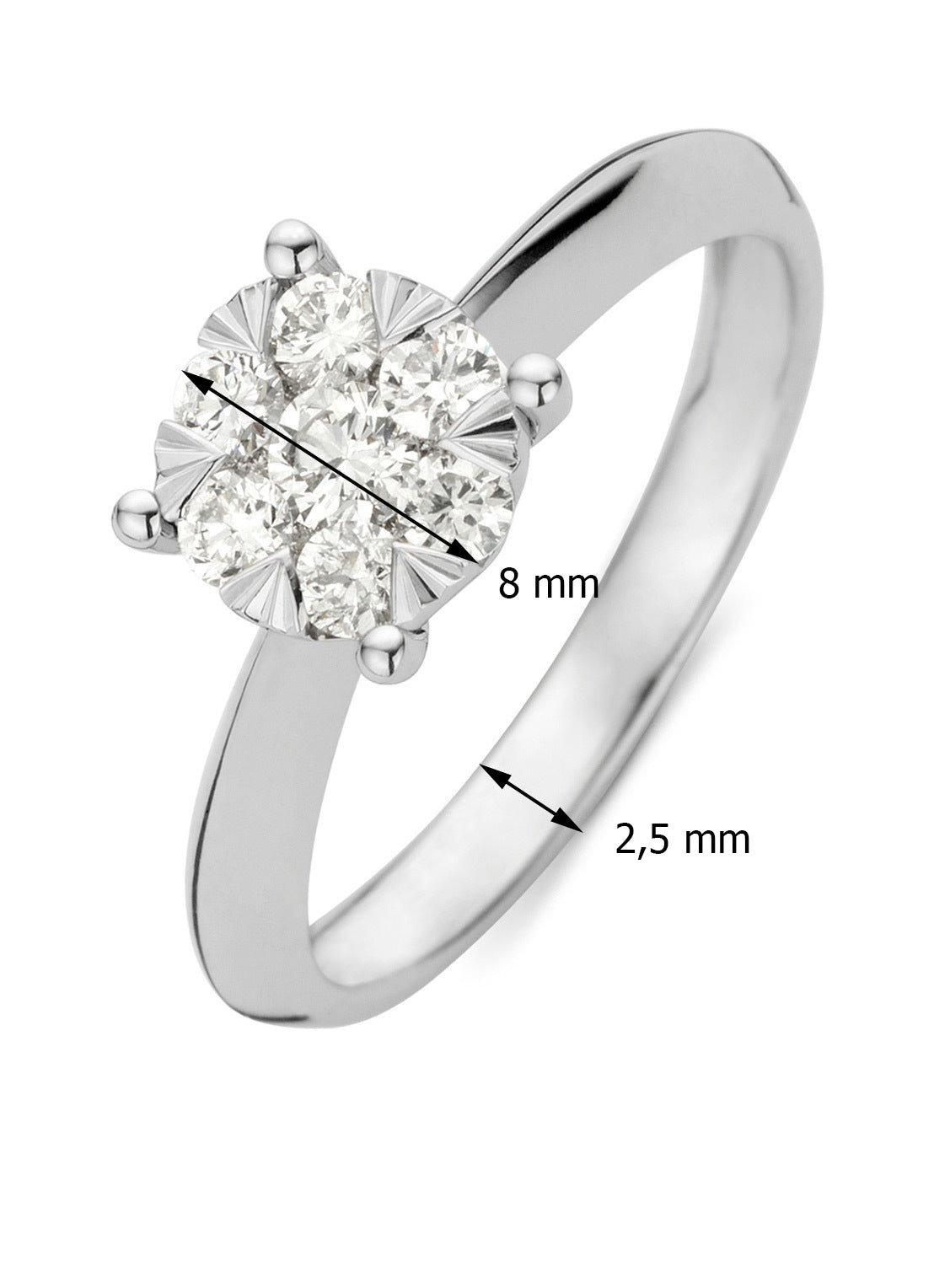 Witgouden ring, 0.46 ct diamant, Enchanted