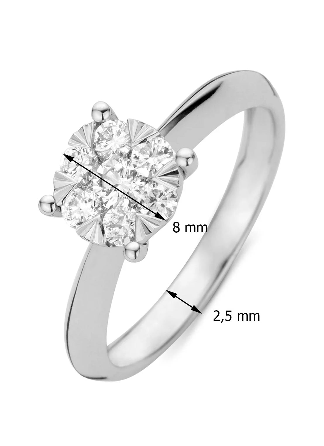 White gold ring, 0.46 ct diamond, Enchanted