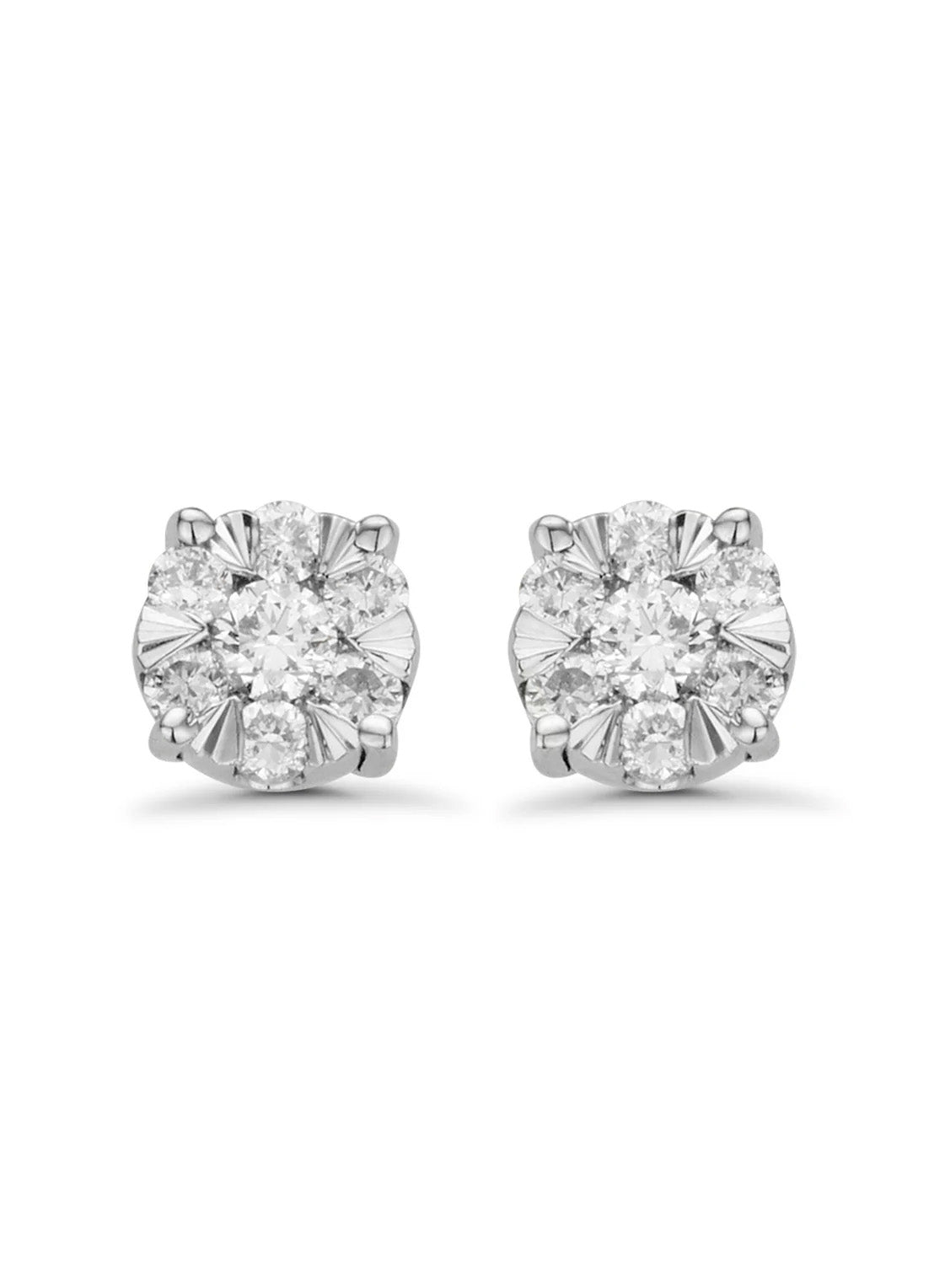 White gold earring 14 carat, 0.18 ct diamond, Enchanted