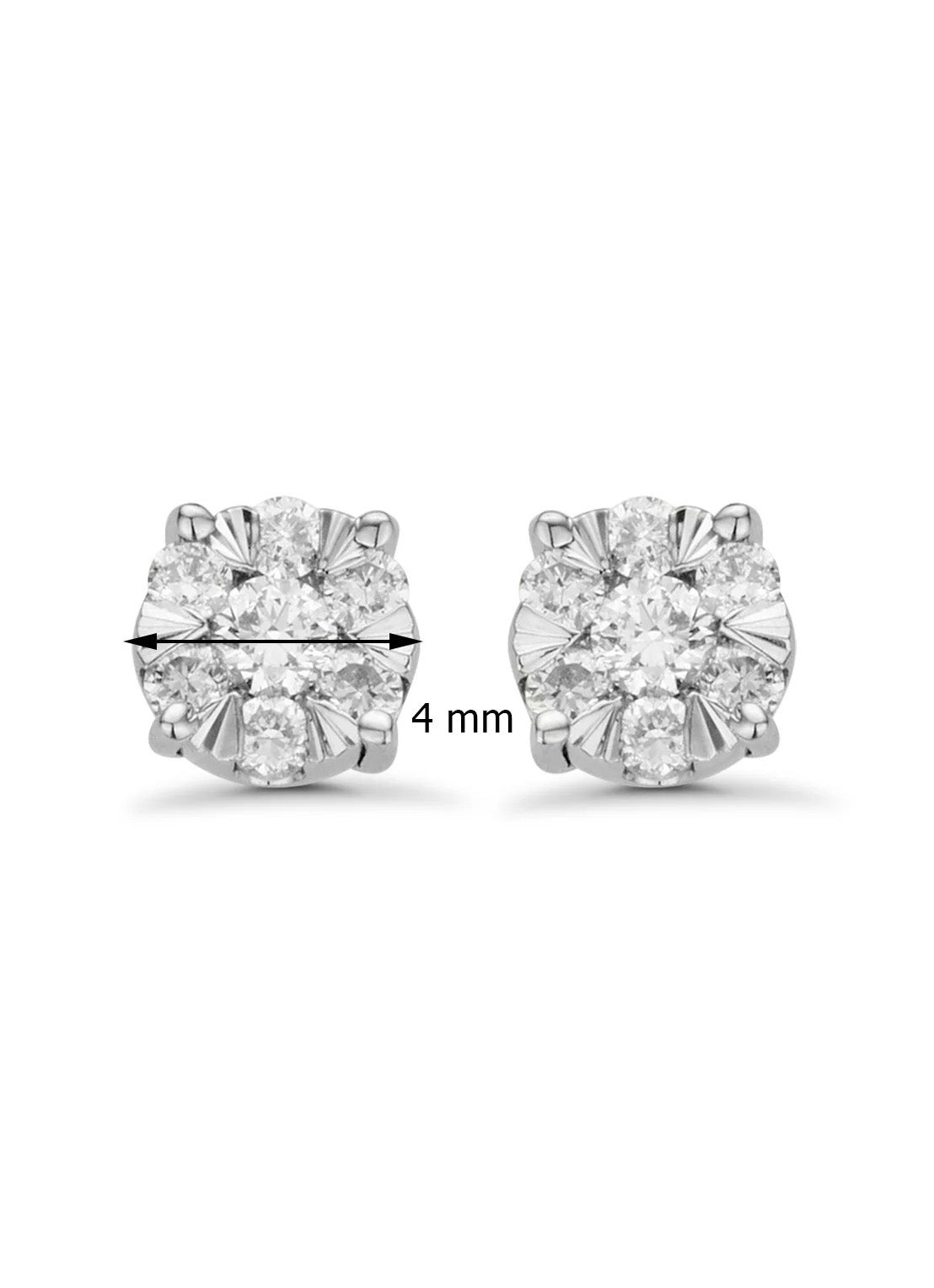 White gold earring 14 carat, 0.18 ct diamond, Enchanted