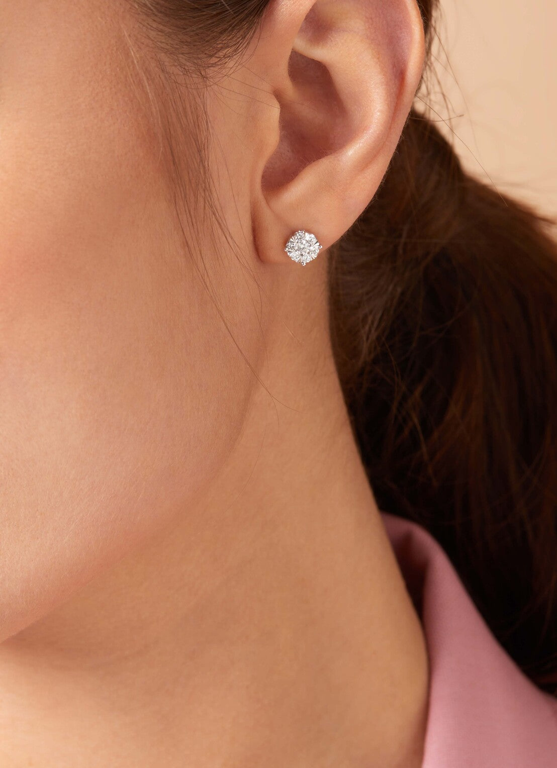 White gold earrings, 0.55 ct diamond, Enchanted