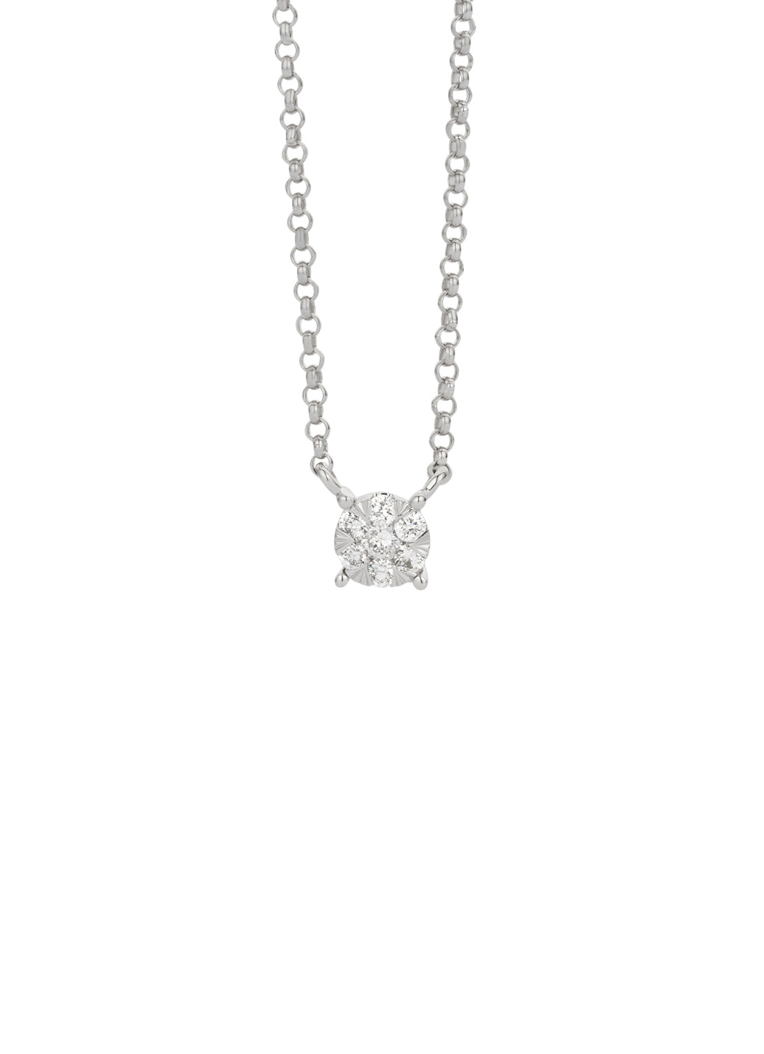 White gold pendant with necklace, 0.09 CT Diamond, Enchanted