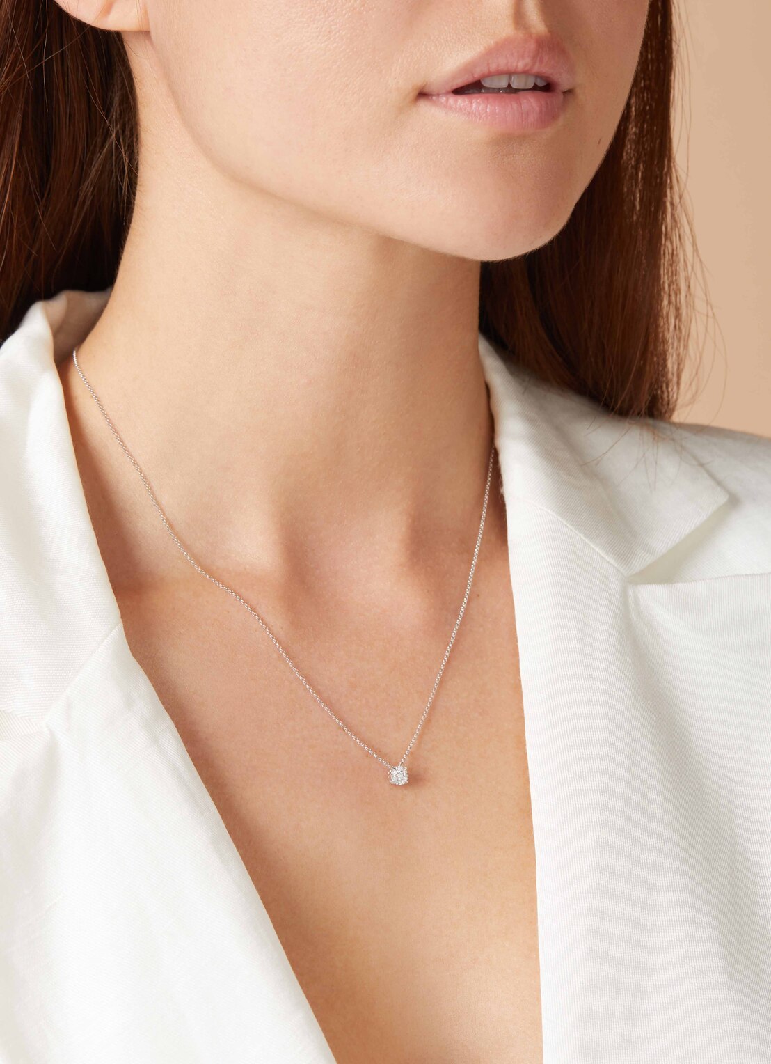 White gold necklace, 0.14 ct diamond, Enchanted
