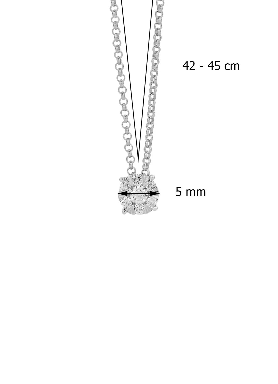 White gold necklace, 0.14 ct diamond, Enchanted