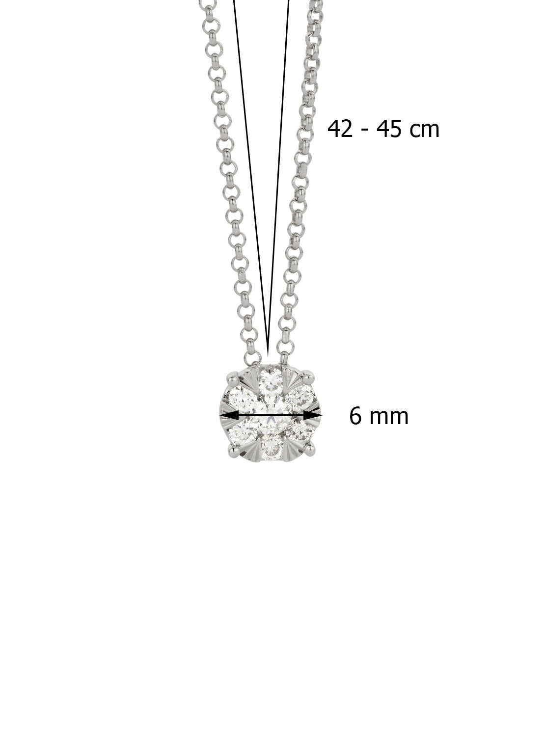 Witgouden collier, 0.24 ct diamant, Enchanted