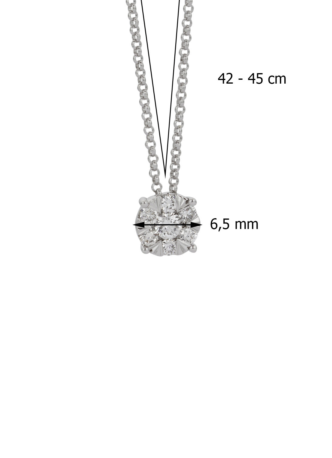 Witgouden hanger met collier, 0.29 ct diamant, Enchanted