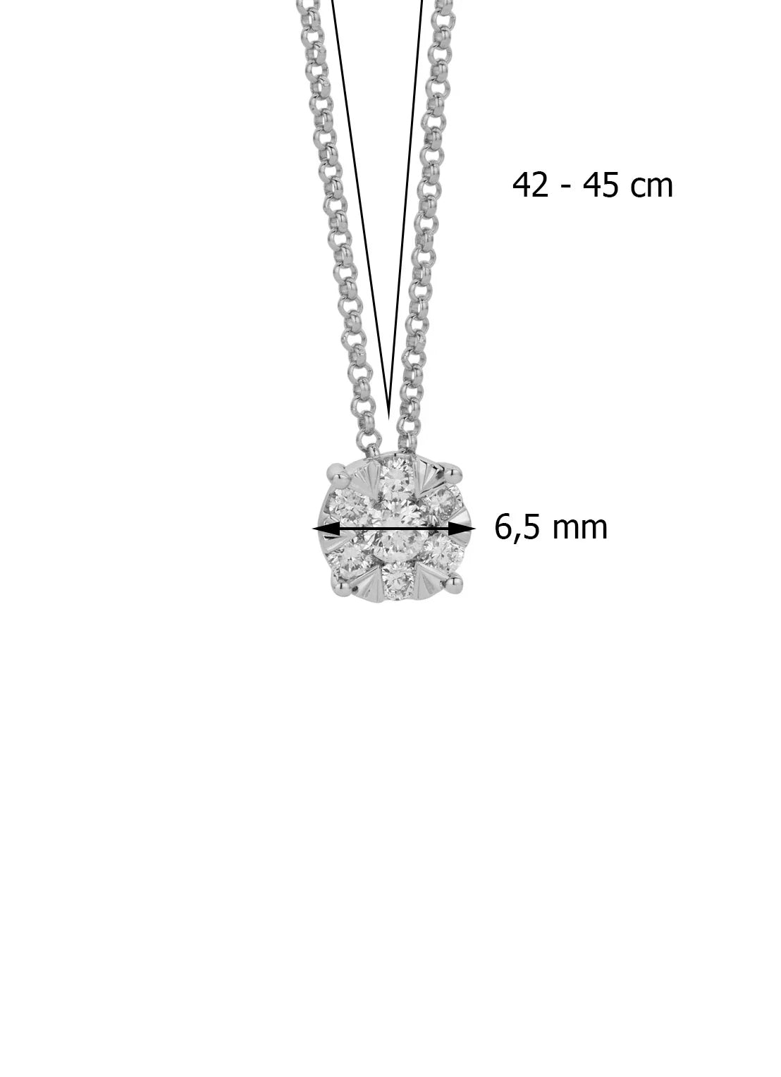 Witgouden collier, 0.29 ct diamant, Enchanted