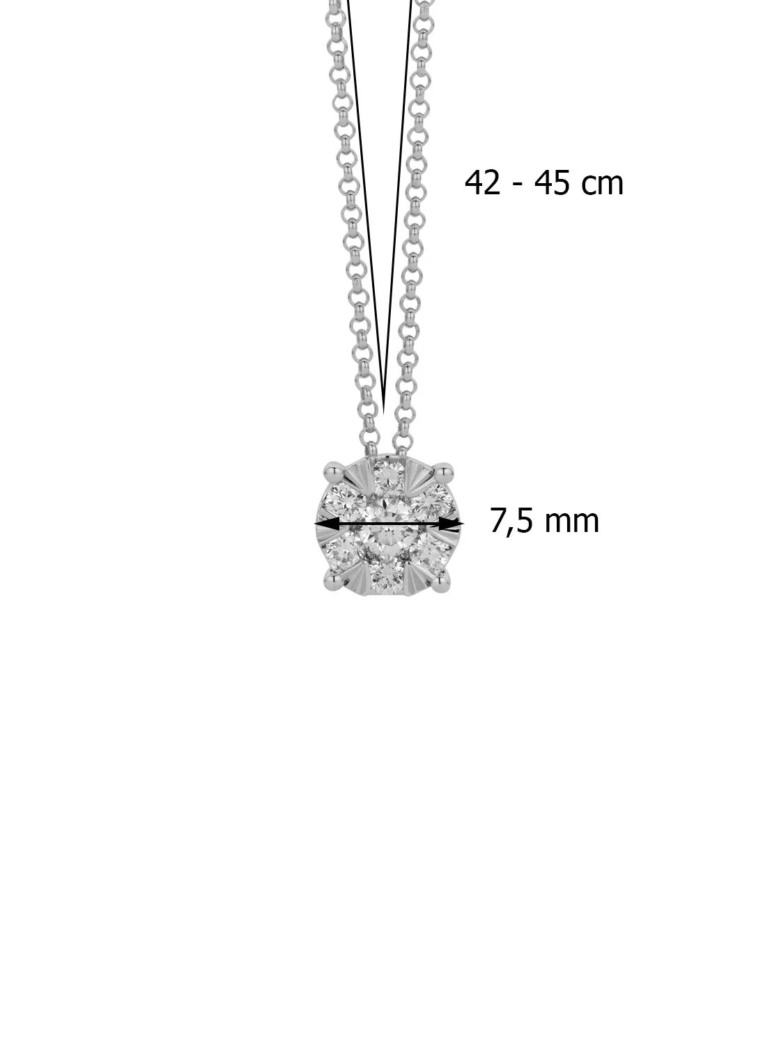 Witgouden collier, 0.46 ct diamant, Enchanted