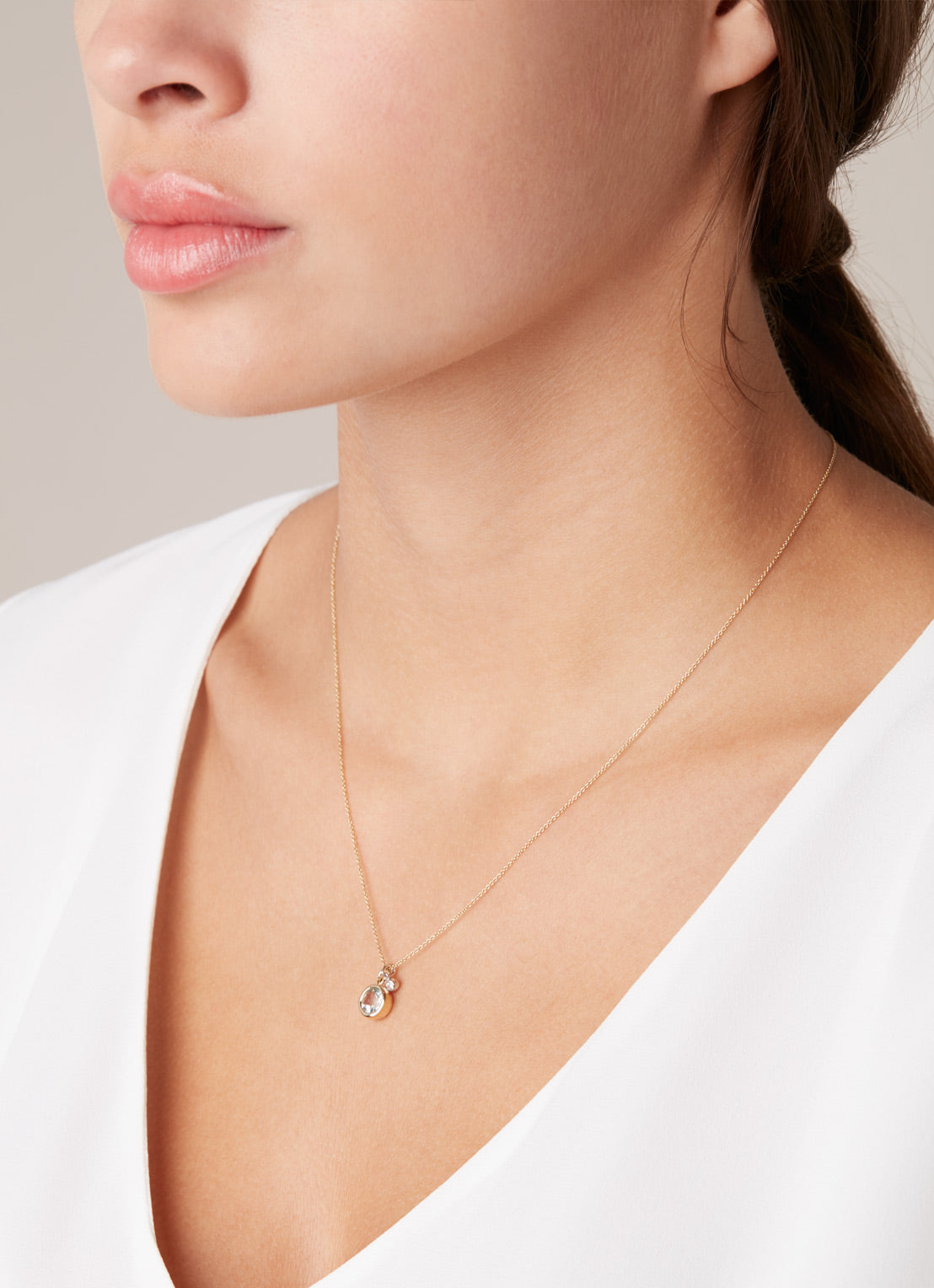 Birthstones gouden hanger Maart