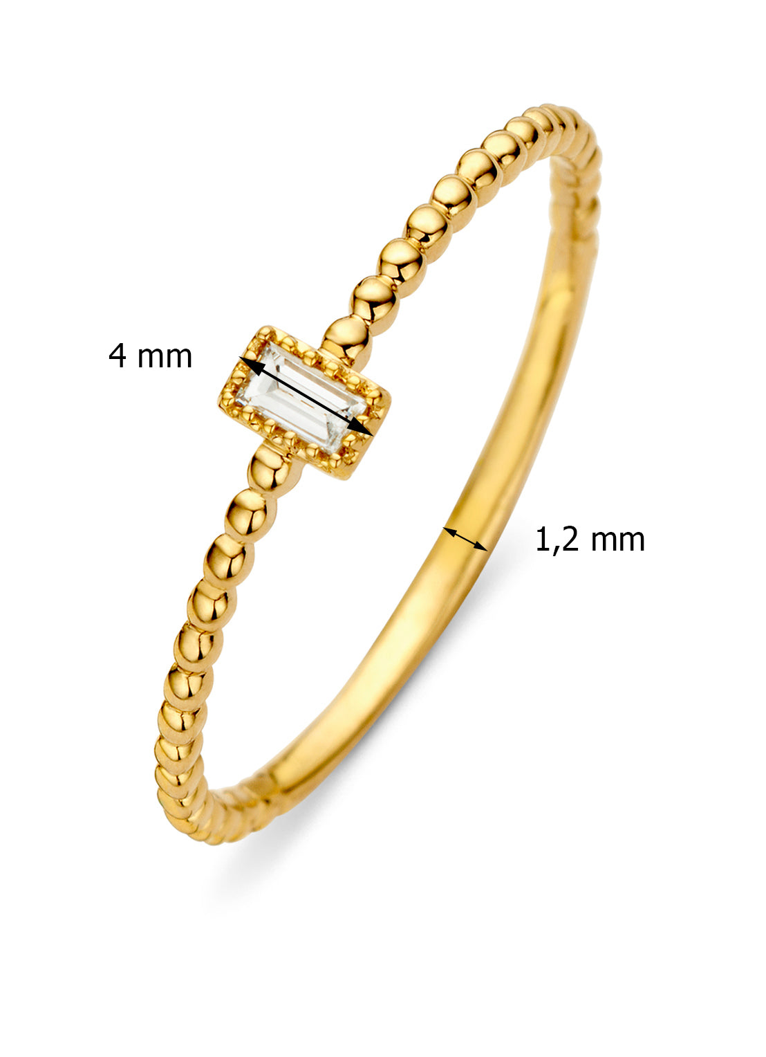 Yellow gold ring, 0.05 ct diamond, joy