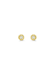 Yellow gold ear jewelry, 0.06 ct diamond, joy