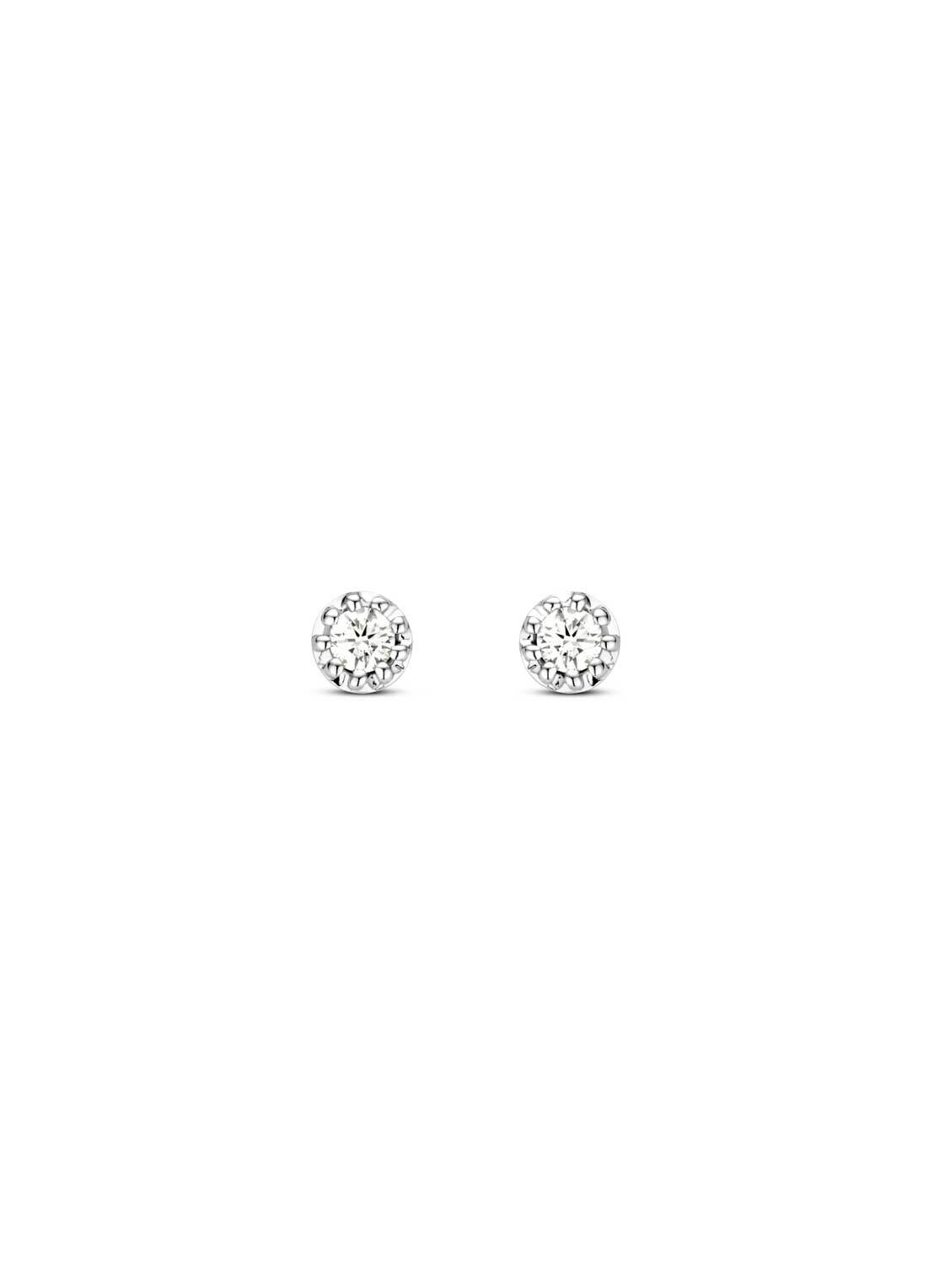 White gold ear jewelry, 0.06 CT Diamant, Joy