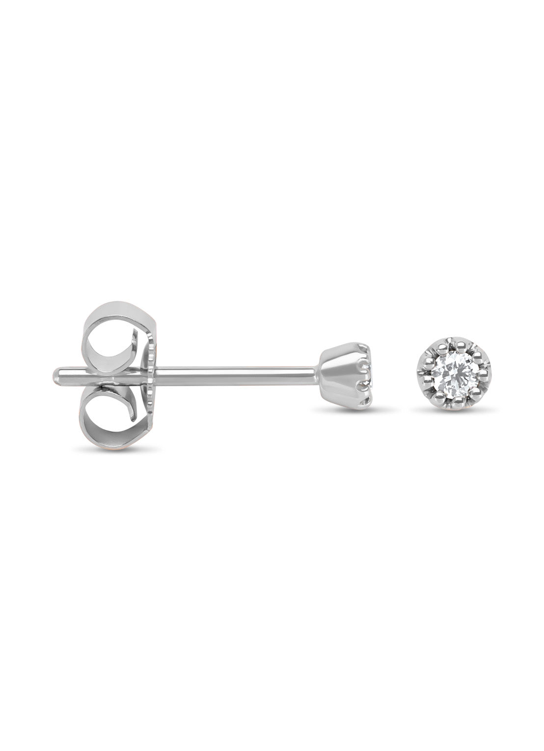 White gold ear jewelry, 0.06 CT Diamant, Joy