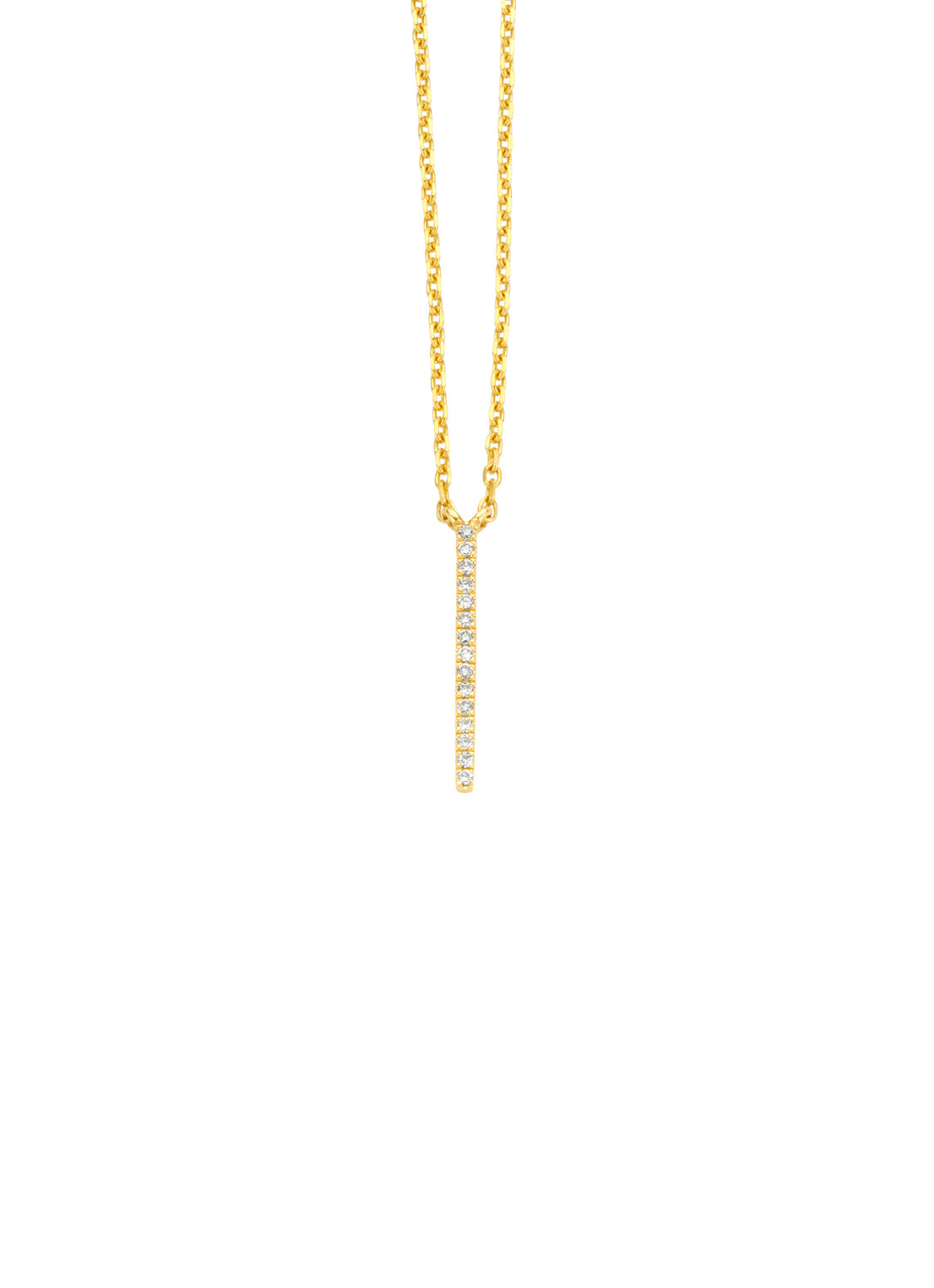 Geelgouden collier, 0.05 ct diamant, Joy