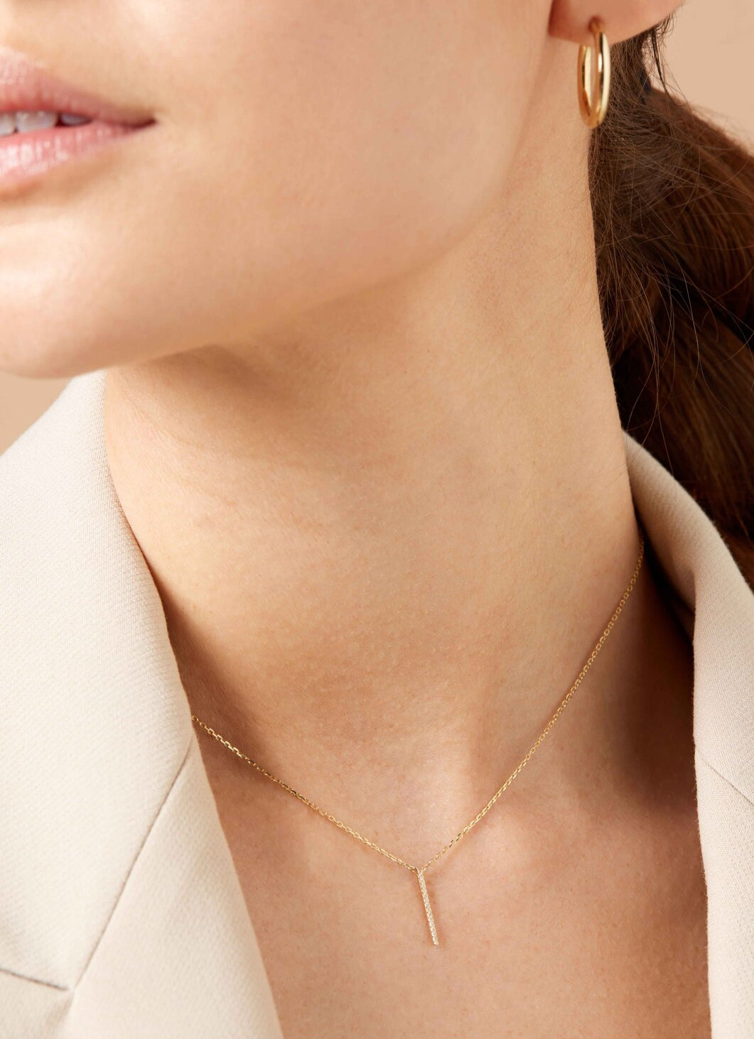 Geelgouden collier, 0.05 ct diamant, Joy