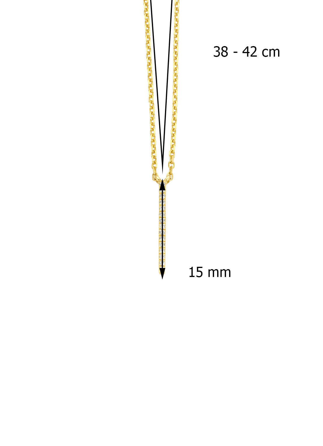 Geelgouden collier, 0.05 ct diamant, Joy