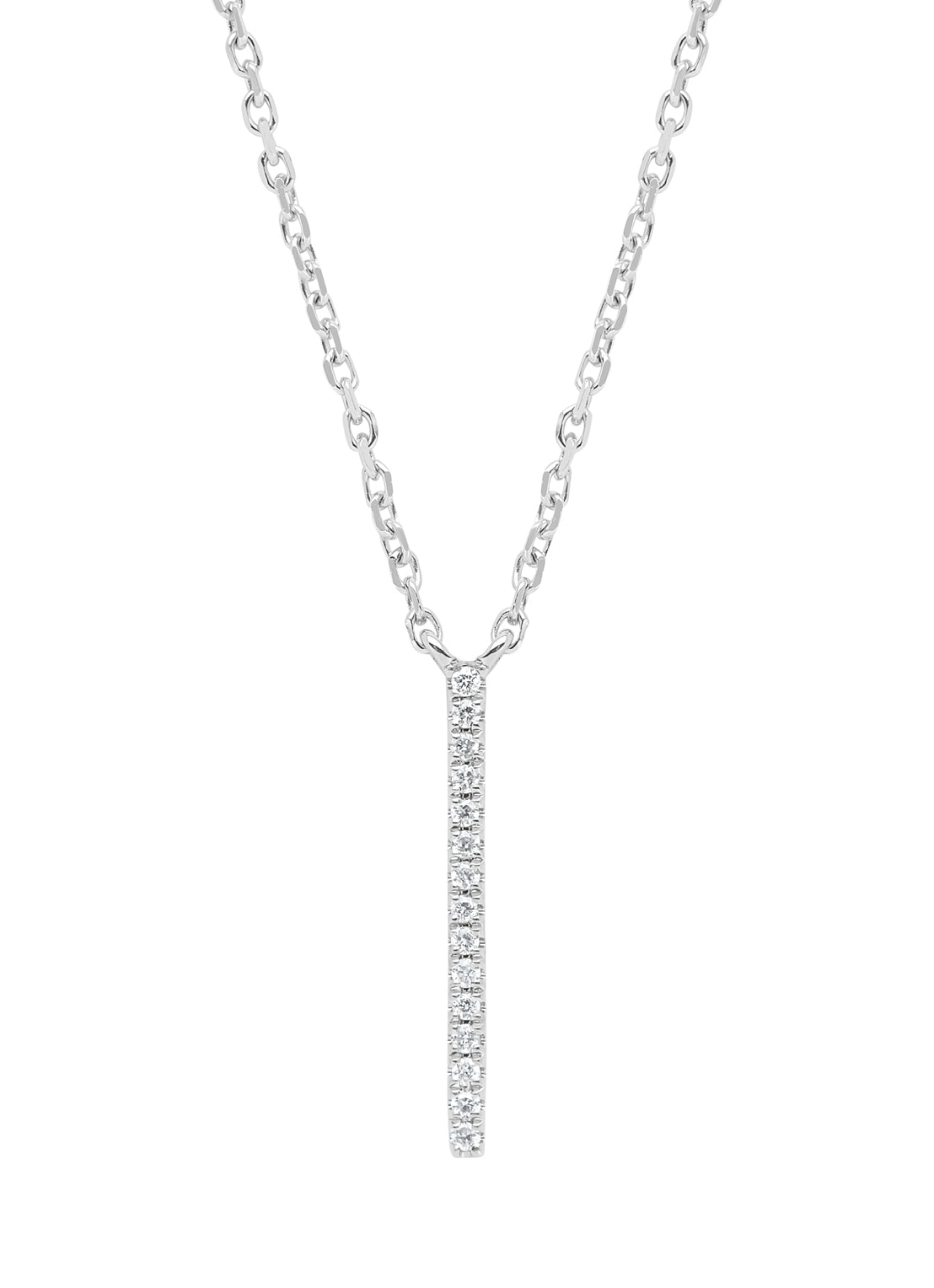 Witgouden collier, 0.05 ct diamant, Joy