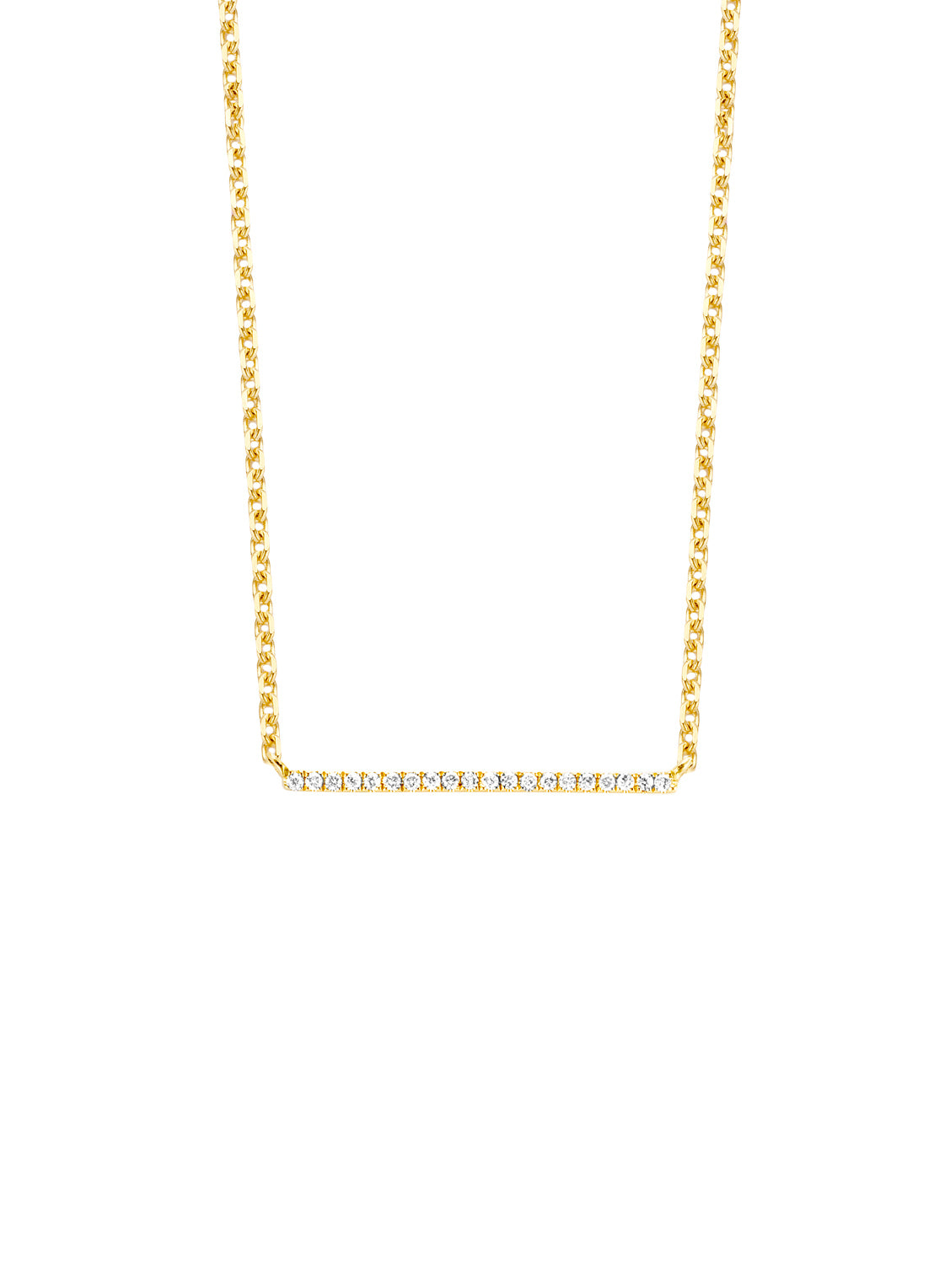 Geelgouden collier, 0.06 ct diamant, Joy
