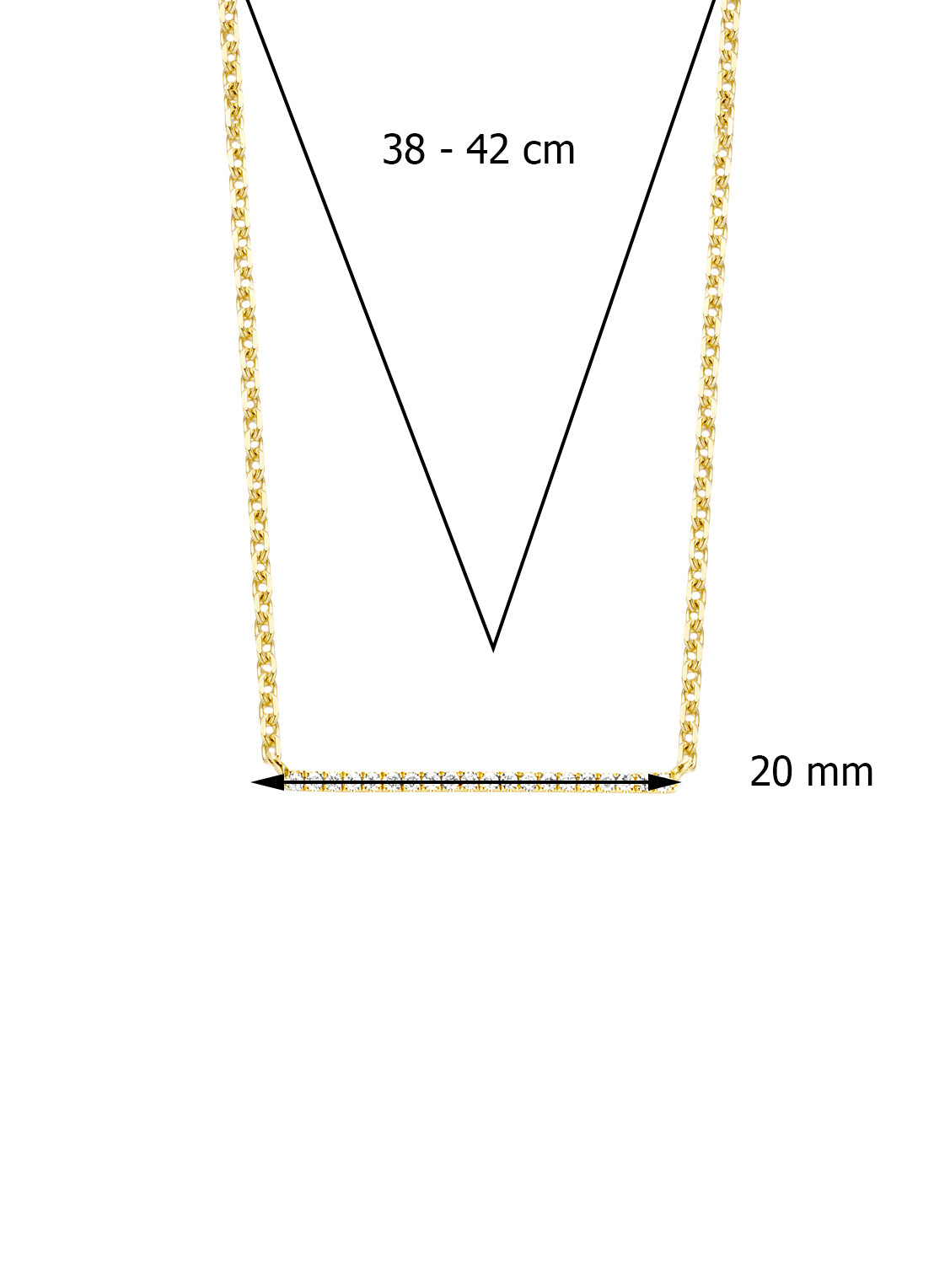 Geelgouden collier, 0.06 ct diamant, Joy