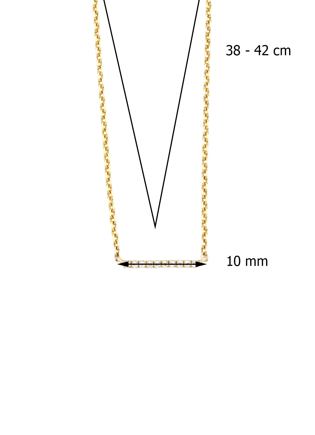 Geelgouden collier, 0.03 ct diamant, Joy