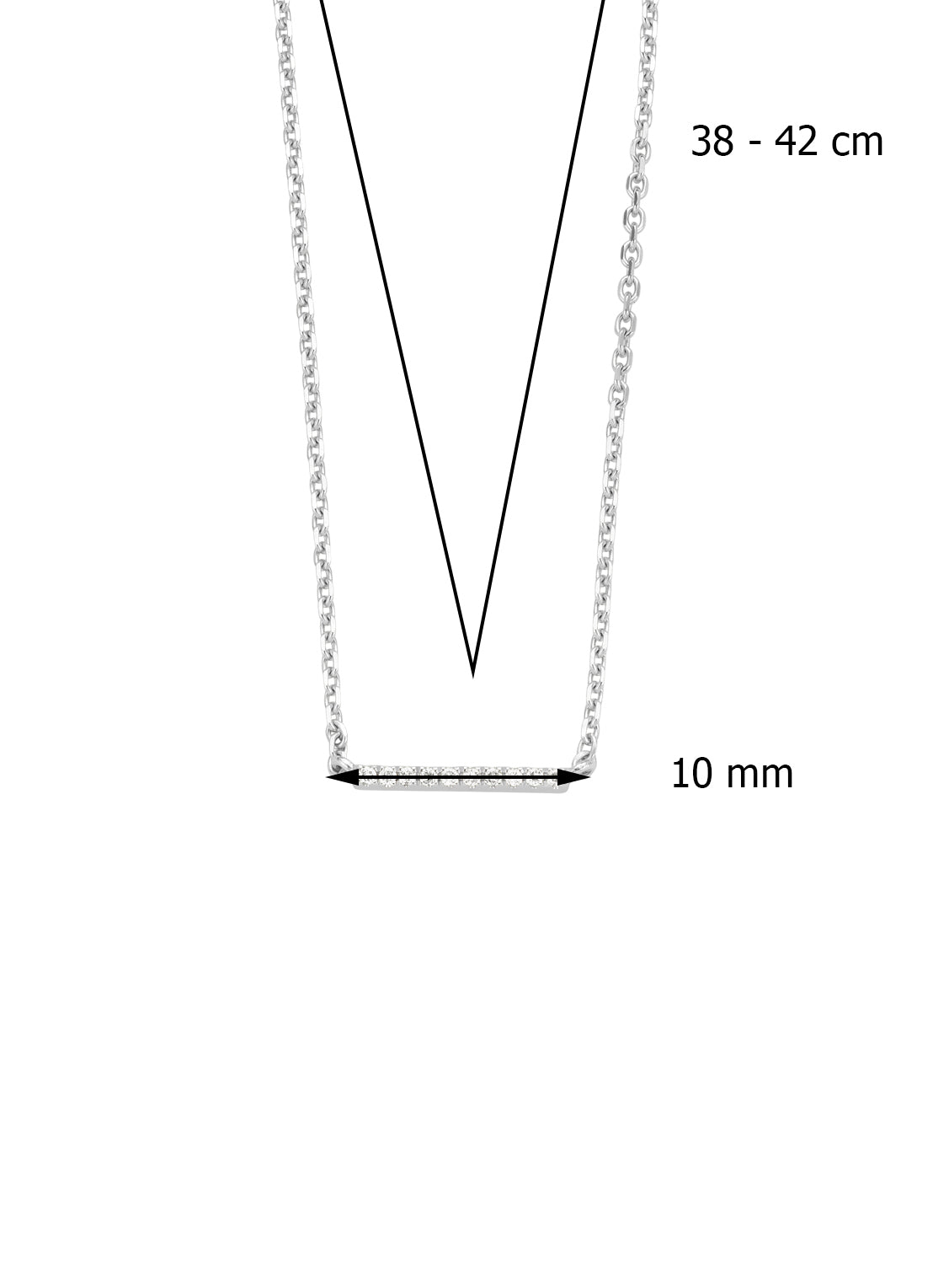 Witgouden collier, 0.03 ct diamant, Joy