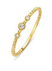 Yellow gold ring, 0.07 ct diamond, joy