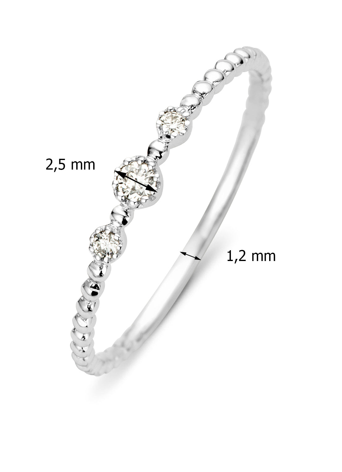 White gold ring, 0.07 CT Diamant, Joy