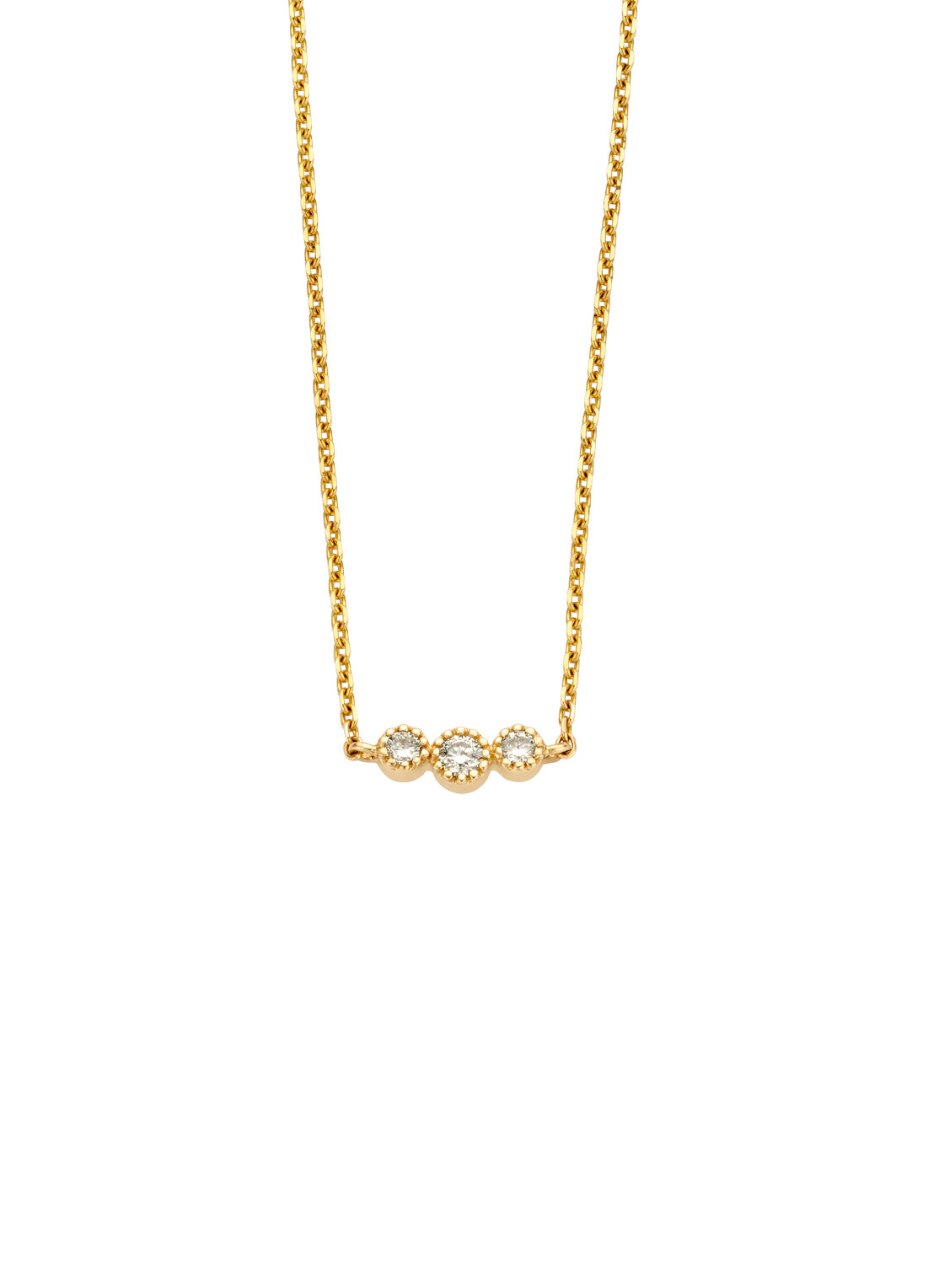Geelgouden collier, 0.11 ct diamant, Joy