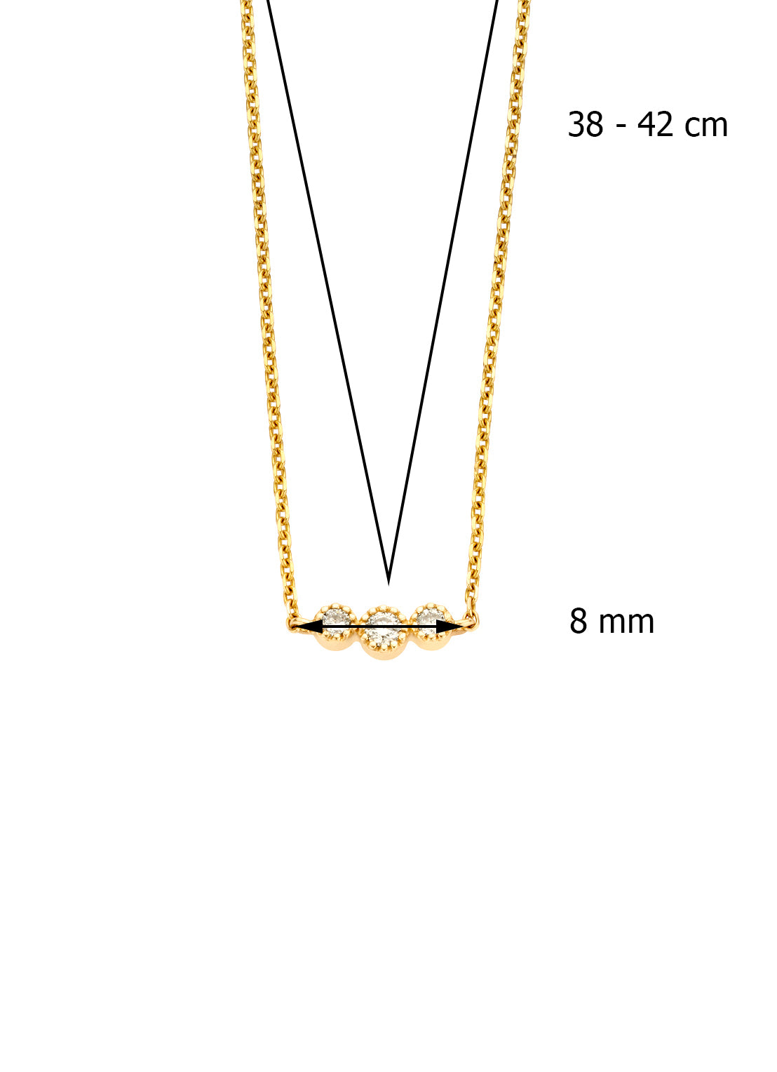 Geelgouden collier, 0.11 ct diamant, Joy