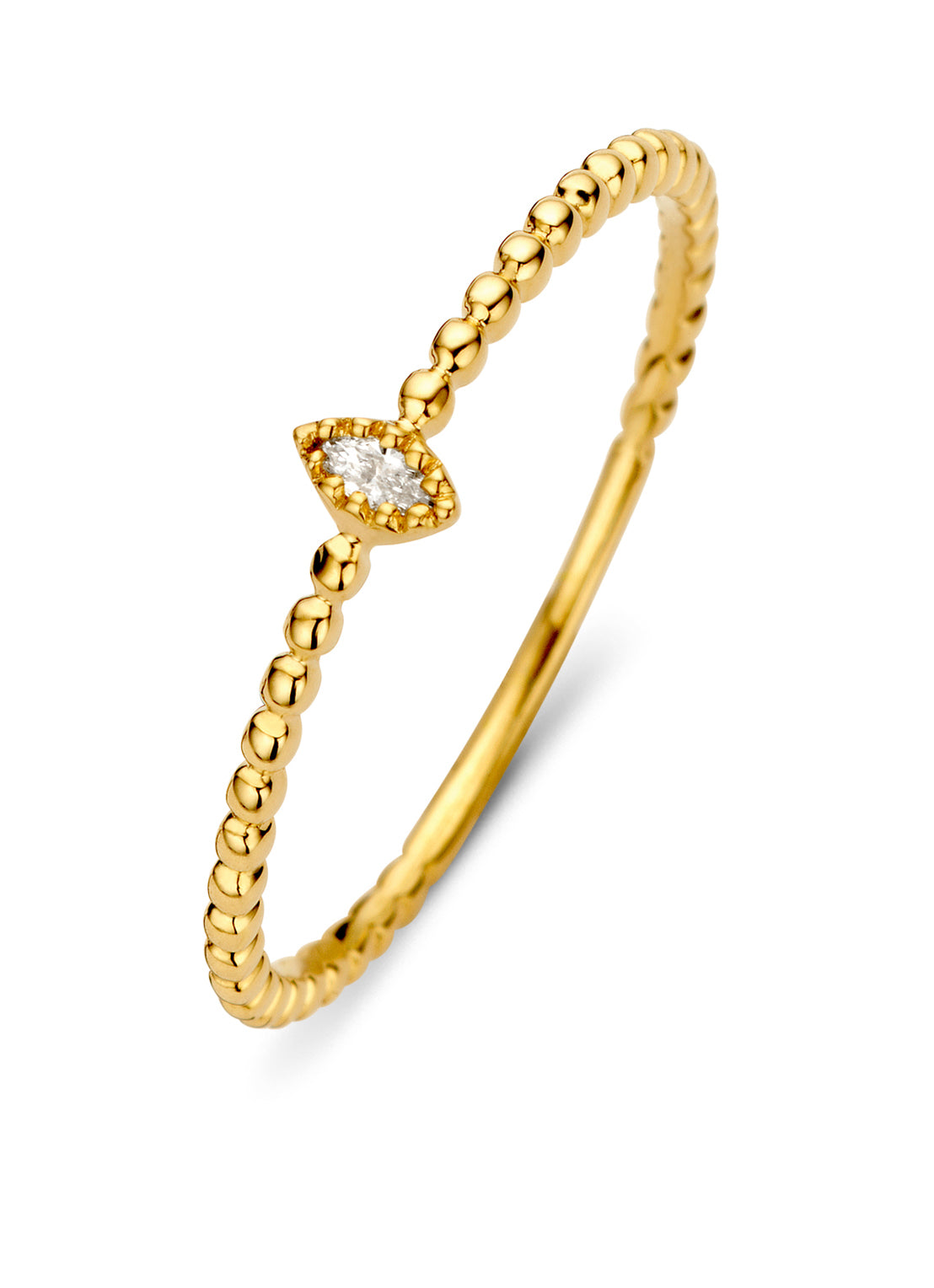 Geelgouden ring, 0.04 ct diamant, Joy