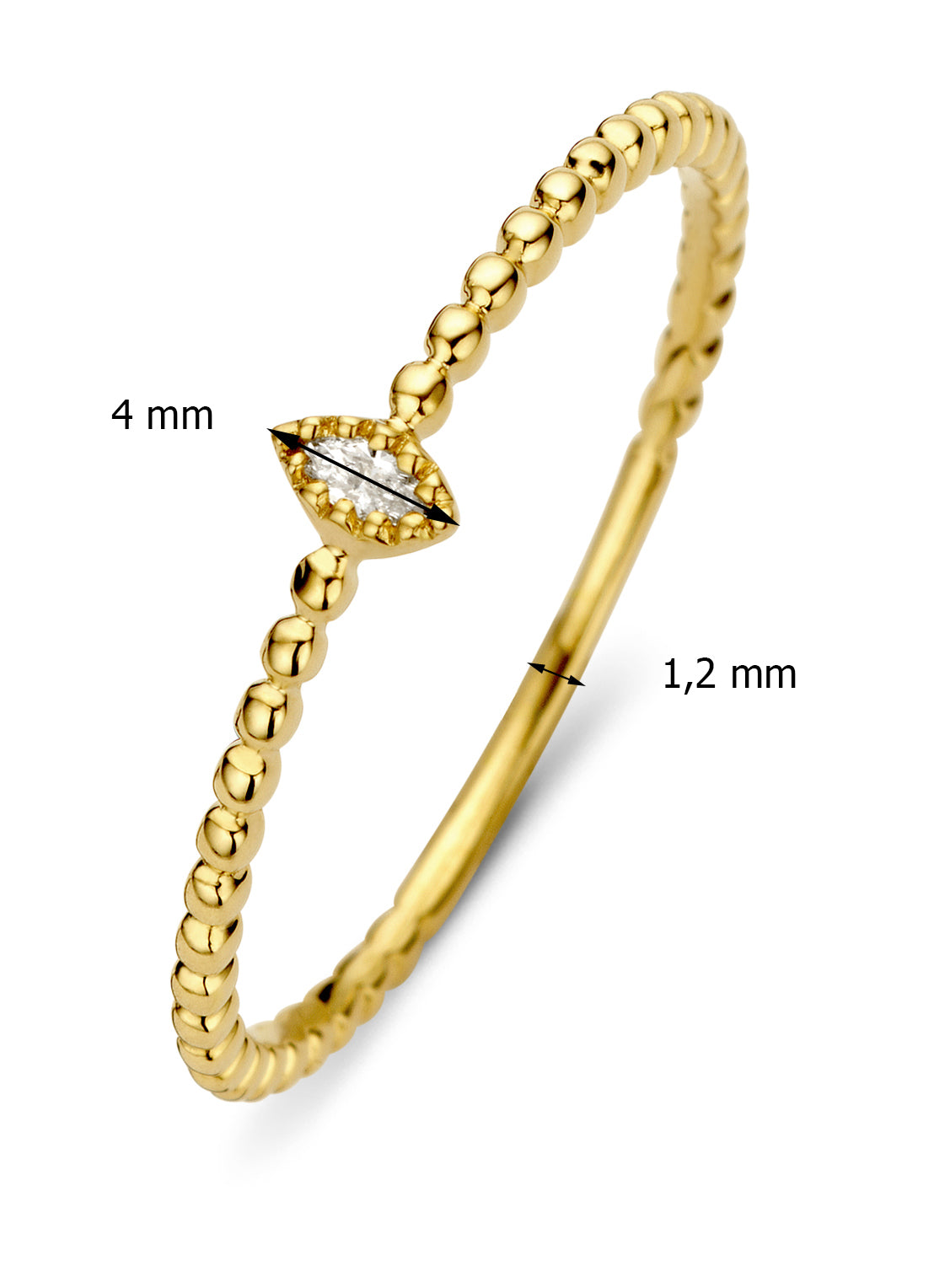 Geelgouden ring, 0.04 ct diamant, Joy
