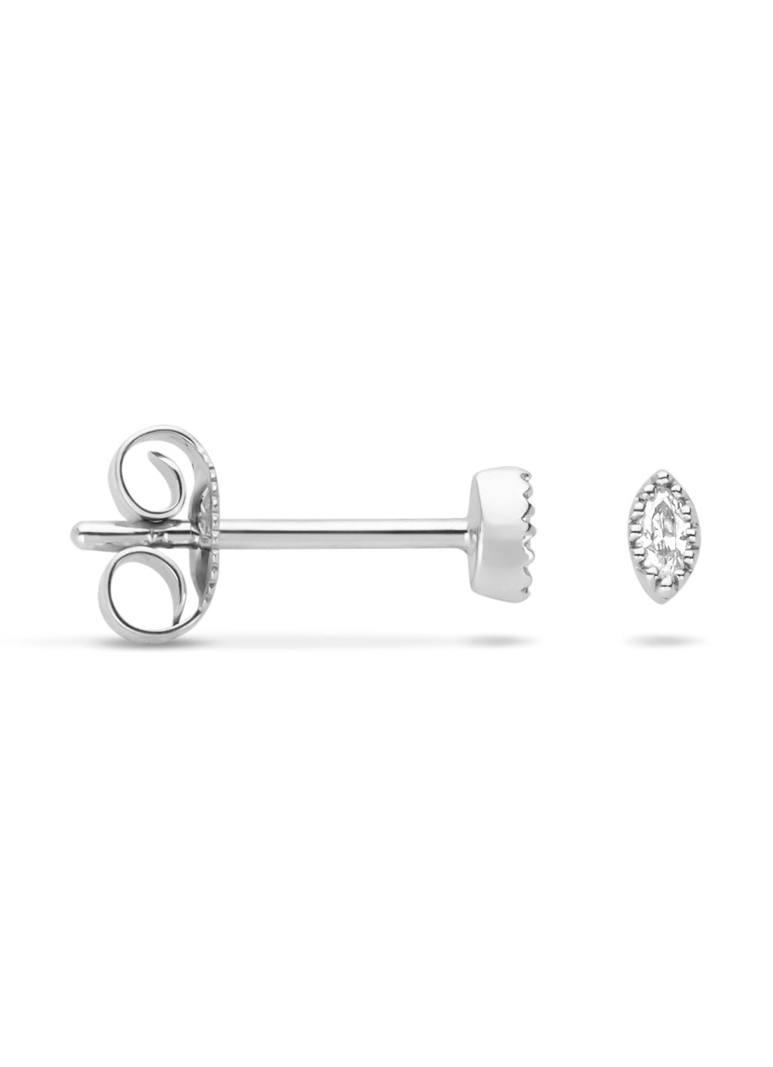 White gold ear jewelry, 0.08 CT Diamant, Joy