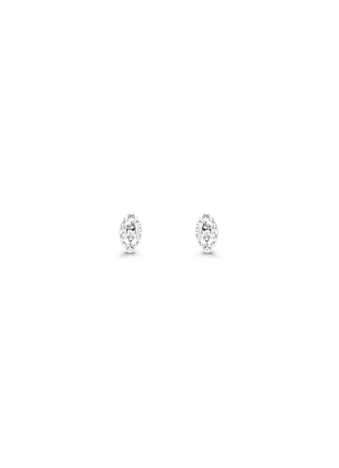 White gold ear jewelry, 0.08 CT Diamant, Joy