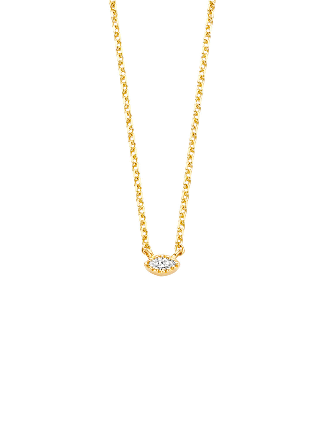 Geelgouden collier, 0.04 ct diamant, Joy