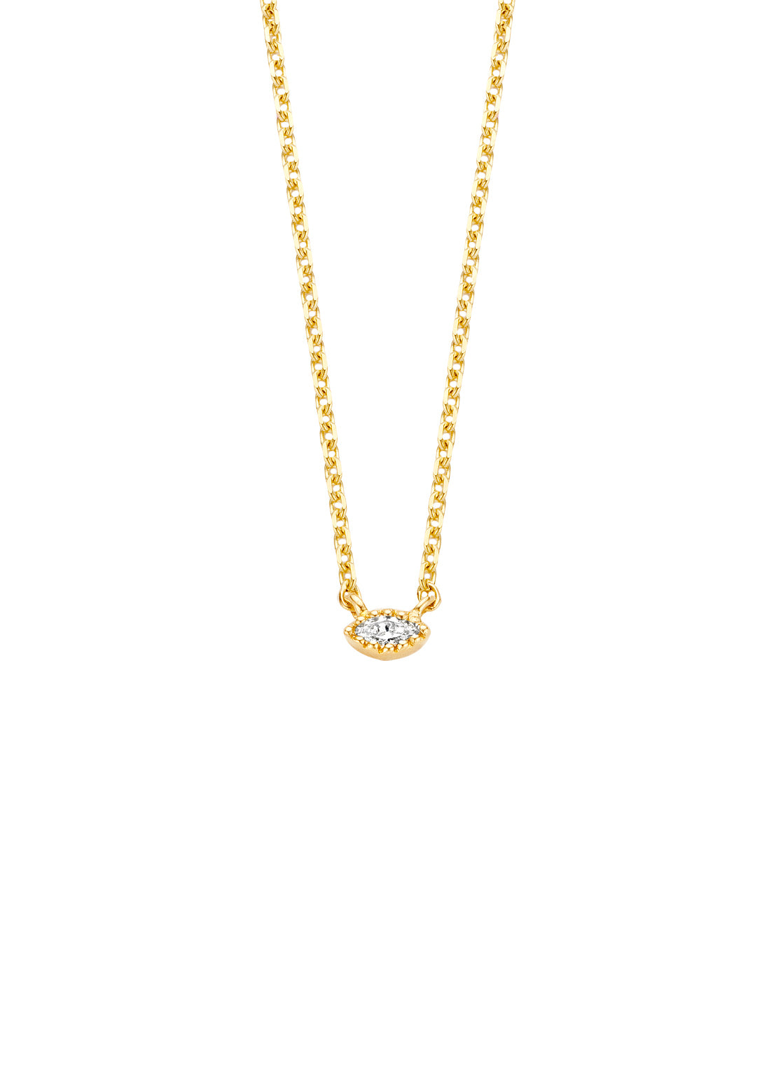 Geelgouden collier, 0.04 ct diamant, Joy