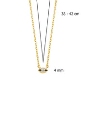 Geelgouden collier, 0.04 ct diamant, Joy